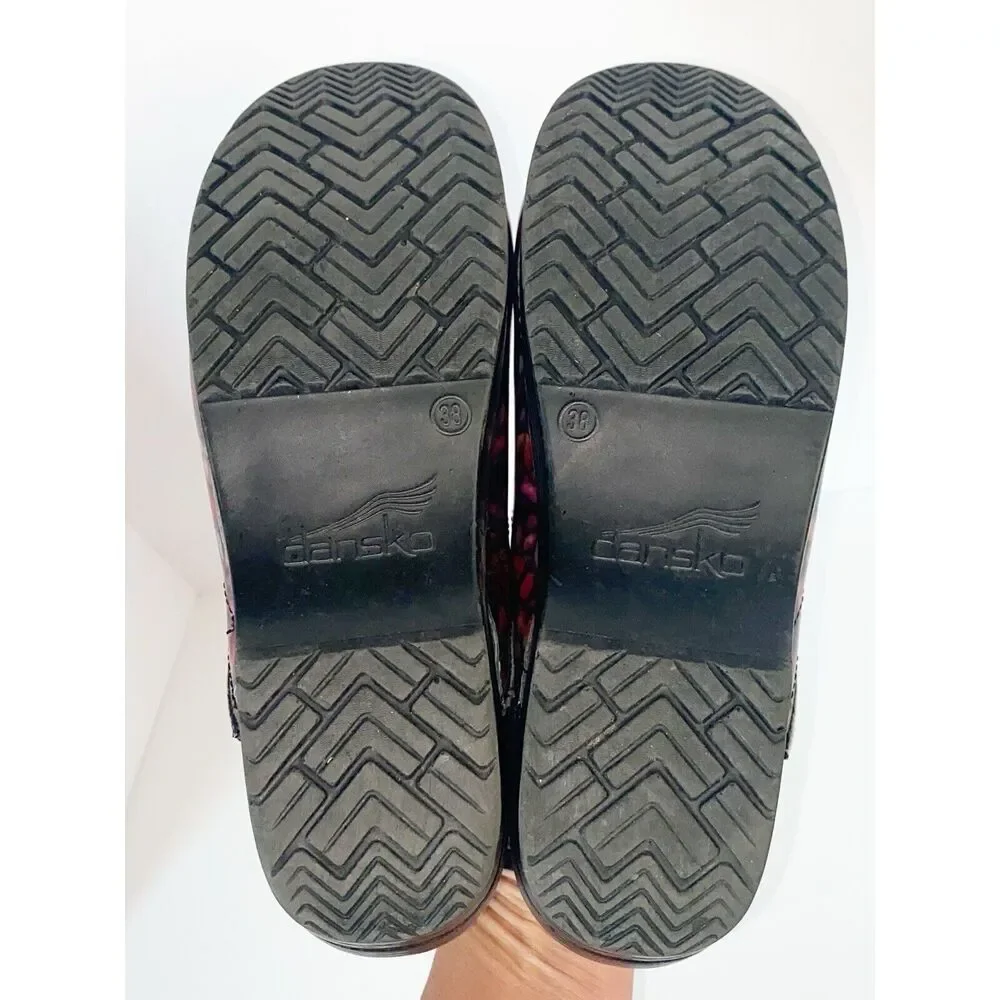 Dansko Clogs Rainbow Yarn Patent Leather Slip On Comfort Professional Shoe 38/8 - Picture 9 of 13